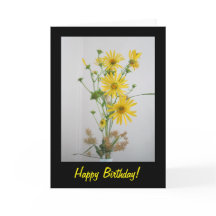 Gelbe Wildblumen Grußkarte zum Geburtstag