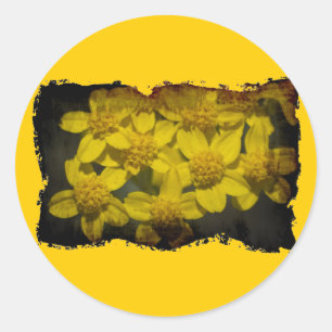Gelbe Wildblumen Runder Aufkleber