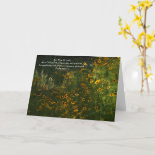 Gelbe Wildblumen und Bibelvers-Glaubenskarte Karte