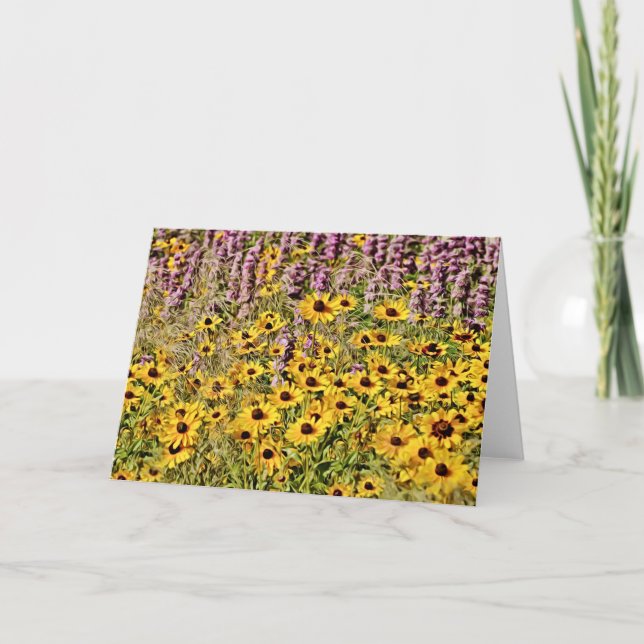 Gelbe Wilde Blume in der Wiesenkarte Karte (Vorderseite)