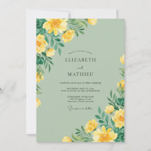 Gelbe wilde Minze Hochzeit Einladung