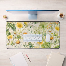 Gelbe Wilde Schmetterlingsblume Botanische Aquarel Schreibtischunterlage