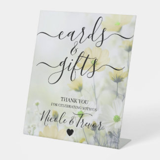 Gelbe zarte Blumen Karten & Geschenke Sockelschild