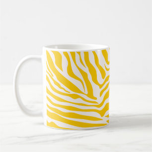 Gelbe Zebra Streifen Preppy Wild Animal Print Kaffeetasse