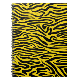 Gelbe Zebra Streifen Preppy Wild Animal Print Notizblock