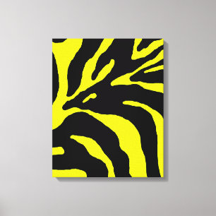 Gelbe Zebrastreifen Tierdruck Leinwanddruck