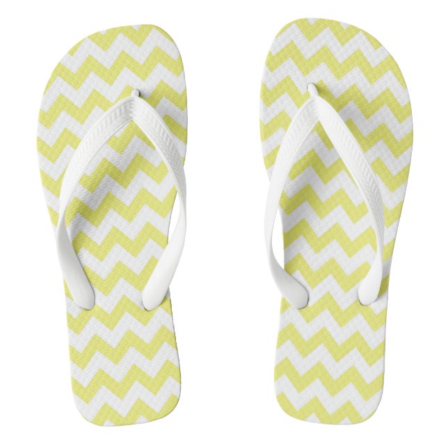Gelbe Zickzack Gemusterte Flip Flops (Fußbett)