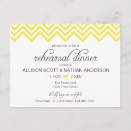 Gelbe Zickzack Probe Abendessen Einladung Postkart