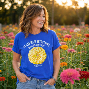 Gelbe Zinnia Bibelvers Blumen Glaube T-Shirt