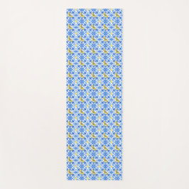 Gelbe Zitrone Blaue Fliese Yogamatte