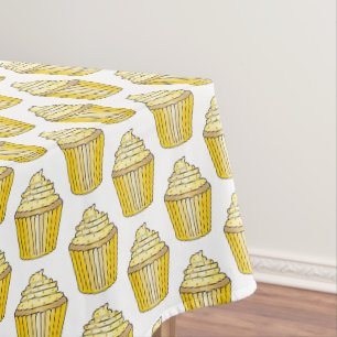 Gelbe Zitrone Mattiert Cupcake Cake Dessert Feinsc Tischdecke