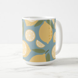 Gelbe Zitrone Nahtloses Muster Kaffeetasse