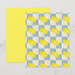 Gelbe Zitronen Aquamarine Streifen Scrapbook Paper