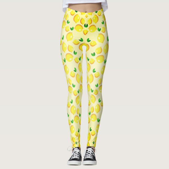 Gelbe Zitronen, frisch 5 Leggings (Vorderseite)