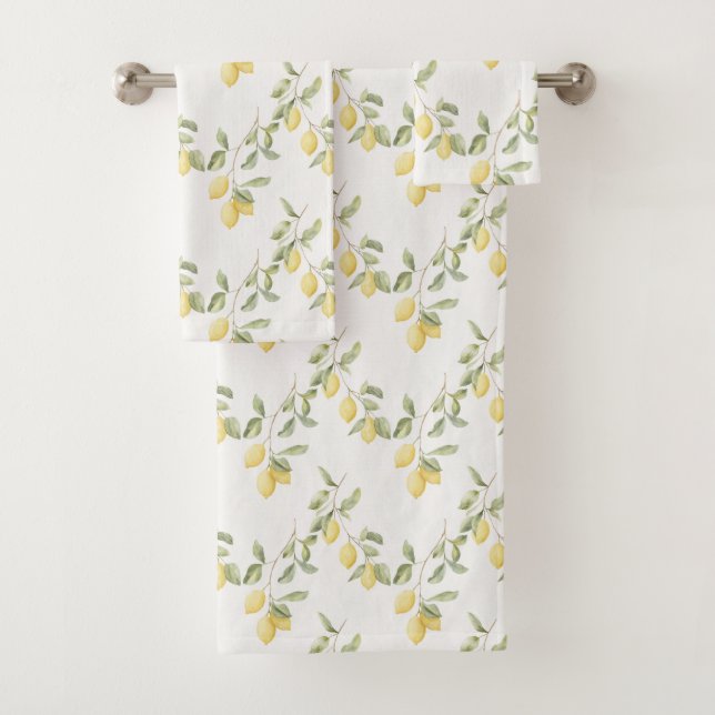Gelbe Zitronen Frucht   Badhandtuch Set (Insitu)