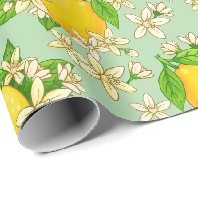 gelbe Zitronen Geschenkpapier (Rolleneckpunkt)
