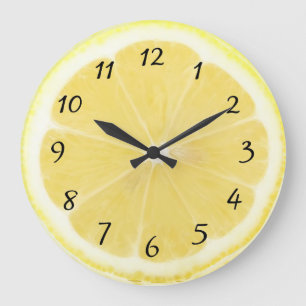 Gelbe Zitronen-Küchen-Uhr Große Wanduhr