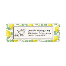 Gelbe Zitronen mit grünen Blätter Muster