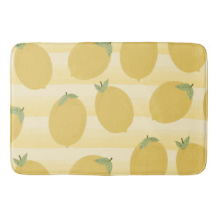 Gelbe Zitronen Sommer Frucht Aquarell Spaß Hell Badematte