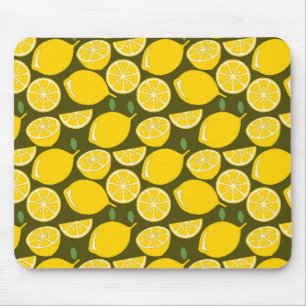 Gelbe Zitronen Tapete Muster Sommer Mousepad