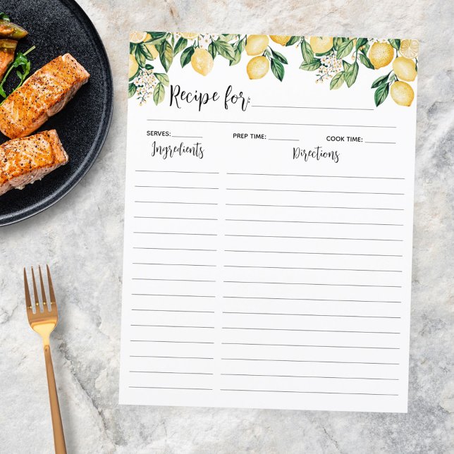 Gelbe Zitronenbaum Kochrezeptur Beilage (In situ)