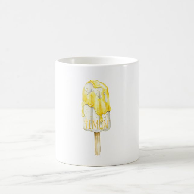 Gelbe Zitroneneis am Stiel Kaffeetasse (Mittel)