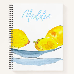 Gelbe Zitronenfrucht Aquarell Notizbuch