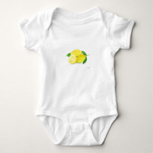 Gelbe Zitronenfrucht Aquarellfarbe niedlich Baby Strampler