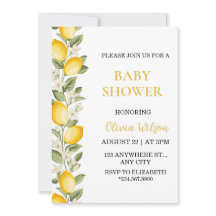 Gelbe Zitrus-Limonen-Baby-Shower-Geschlechts-Einla