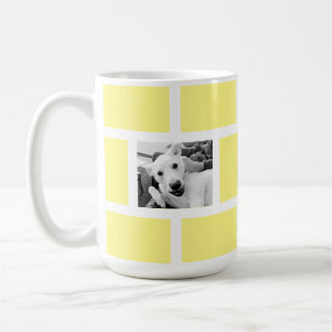 Gelbe zwei Foto Modernes Square Design Funny Dog Kaffeetasse