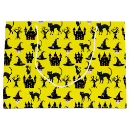 GELBEN MIT SCHWARZEN HALLOWEEN SKULLLEN HATTEN GROßE GESCHENKTÜTE