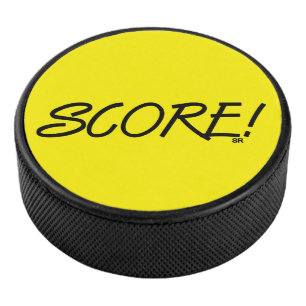 Gelbener Hockeypuck punkten Eishockey Puck