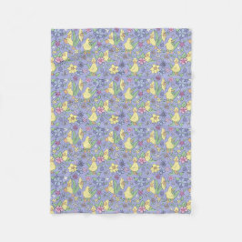 Gelbente farbenfrohe Wildblumen Niedliche Kinder Fleecedecke