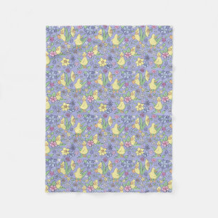 Gelbente farbenfrohe Wildblumen Niedliche Kinder Fleecedecke