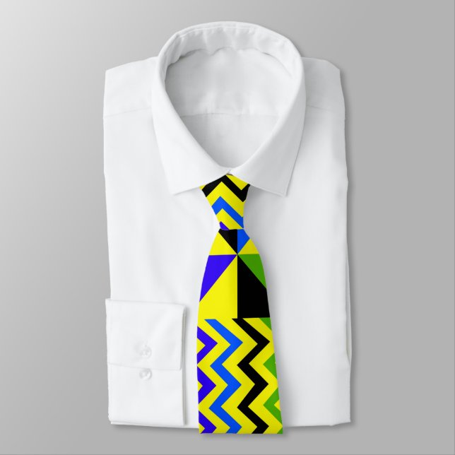 Gelber Afrikanischer Kente Tuch Neck Tie Krawatte (Gebunden)