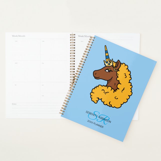 Gelber Afro-Einhorn Planer (Anzeige)