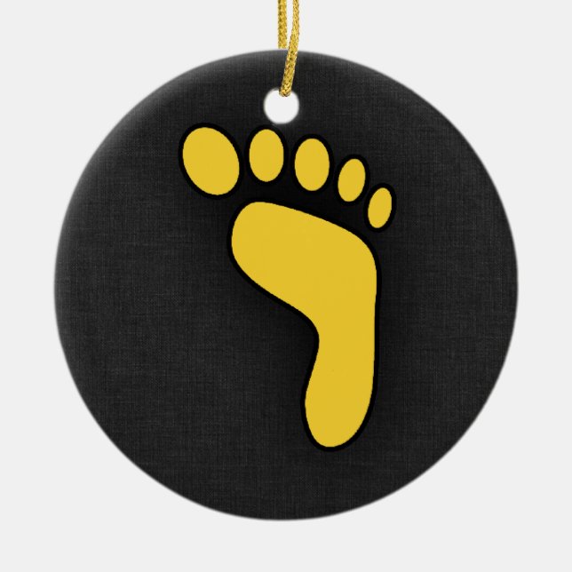 Gelber Amber Footprint Keramikornament (Vorne)