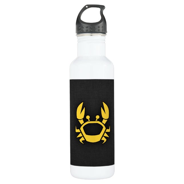 Gelber Amber Krab Edelstahlflasche (Vorderseite)