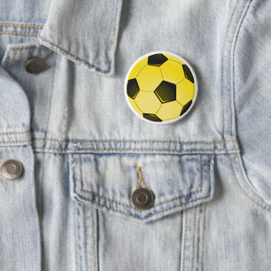 Gelber American Soccer Ball oder Football Pinback Button