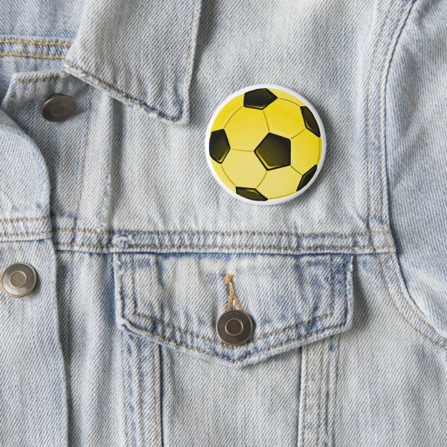 Gelber American Soccer Ball oder Football Pinback Button (Beispiel)
