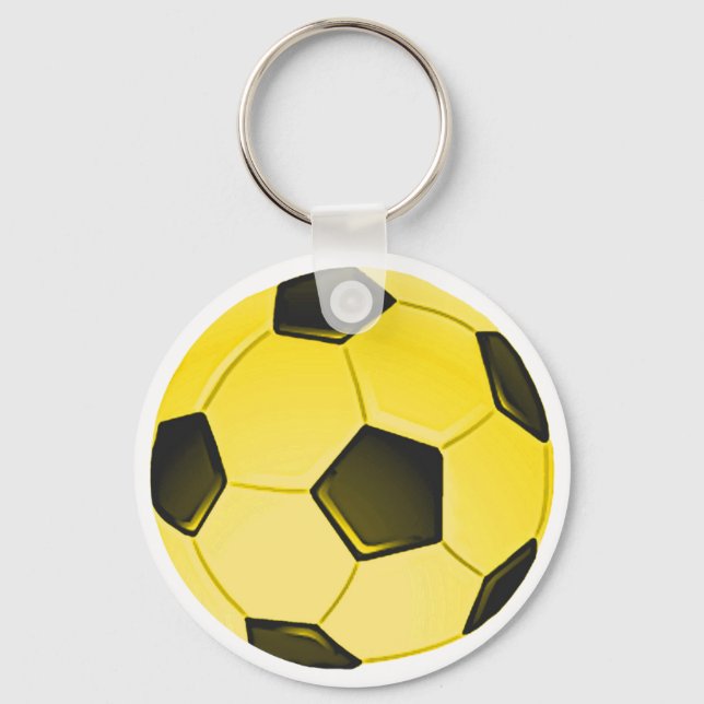 Gelber American Soccer Ball oder Fußball Schlüsselanhänger (Vorderseite)