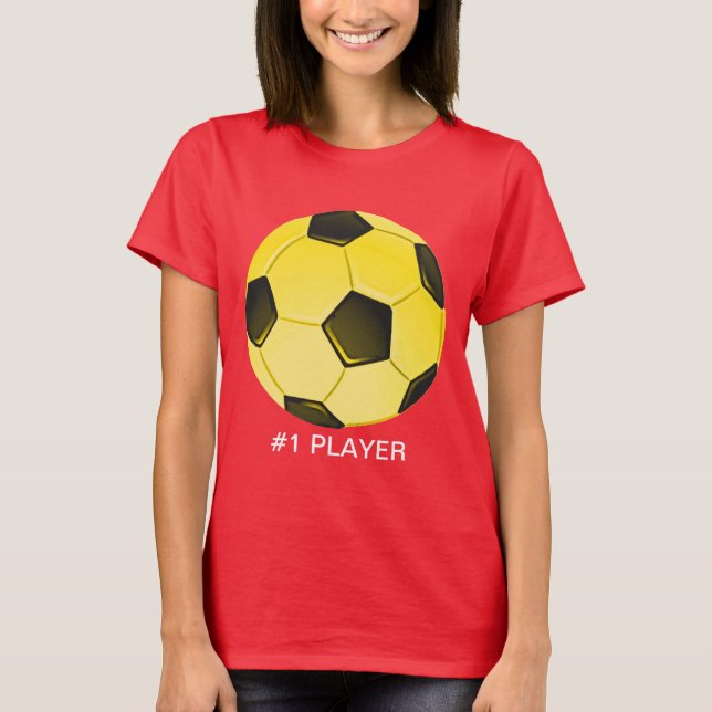 Gelber American Soccer Ball oder Fußball T-Shirt (Vorderseite)