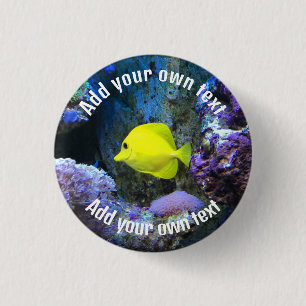 Gelber Angelfisch und Korallenbenutzerdefinierter  Button