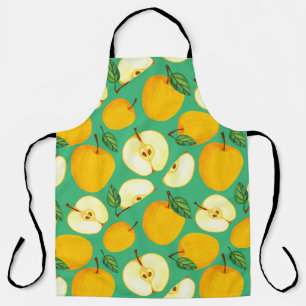 Gelber Apfel: Saftiges Aquarellmuster. Schürze