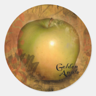 Gelber Apple Runder Aufkleber