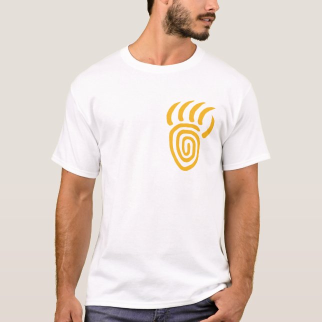 Gelber Auftauchen-Bärn-Tatzen-kleiner Brust-T - T-Shirt (Vorderseite)