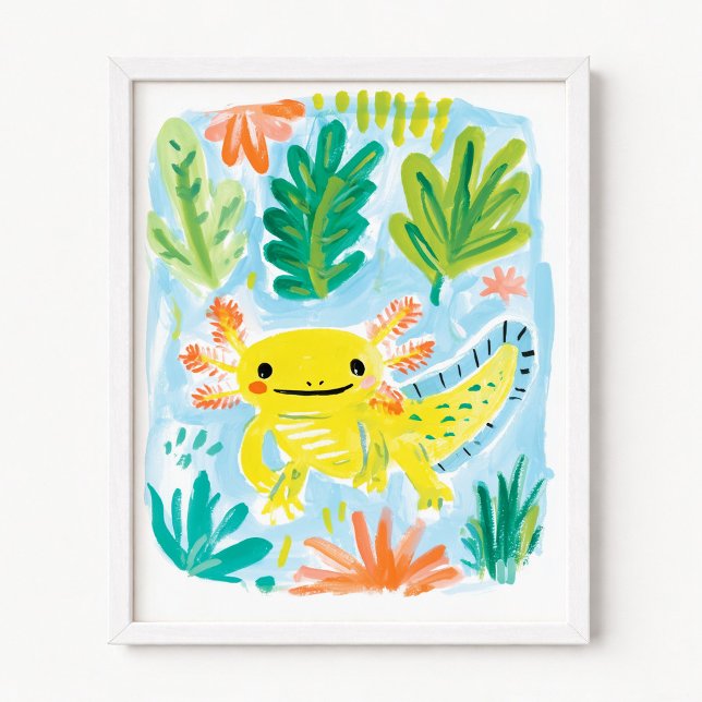 Gelber Axolotl Poster (Yellow Axolotl Poster)