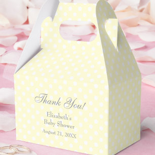 Gelber Baby-Partyfavor-Karton mit Punkten Geschenkschachtel