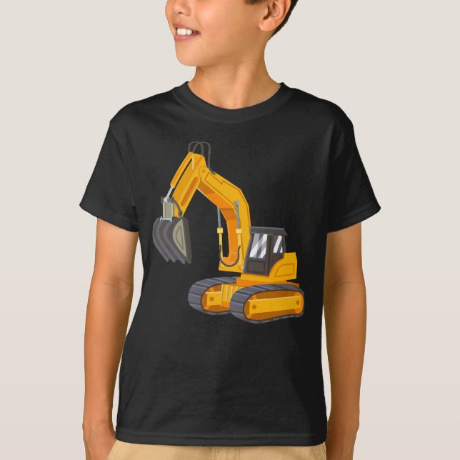 Gelber Bagger T-Shirt (Vorderseite)