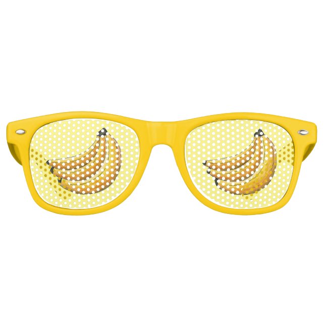 Gelber Bananenstrauß Fruchtbanane Peel Partybrille (Vorderseite)